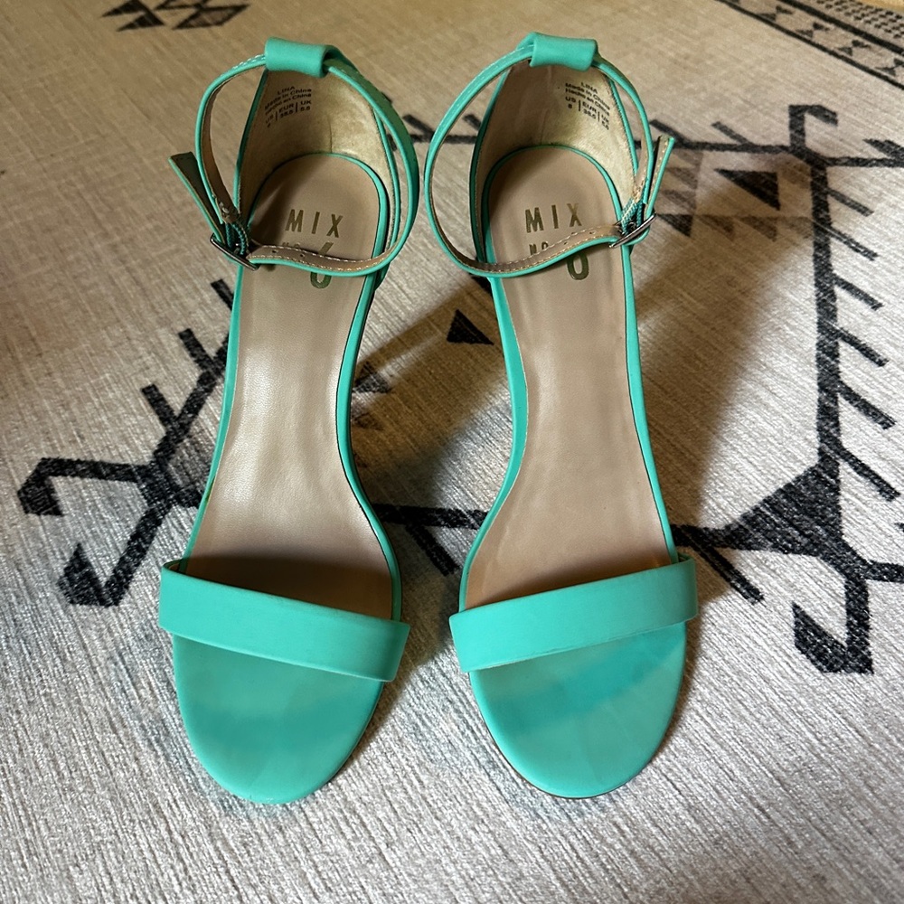 Mix No. 6 Green Strappy Stilettos - Picture 2 of 6